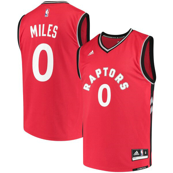 Maillot Toronto Raptors Homme CJ Miles 0 adidas Road Réplique Rouge